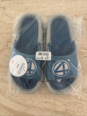 Marvel Fantastic Four Blue and Light Gray adult Slide Sandals